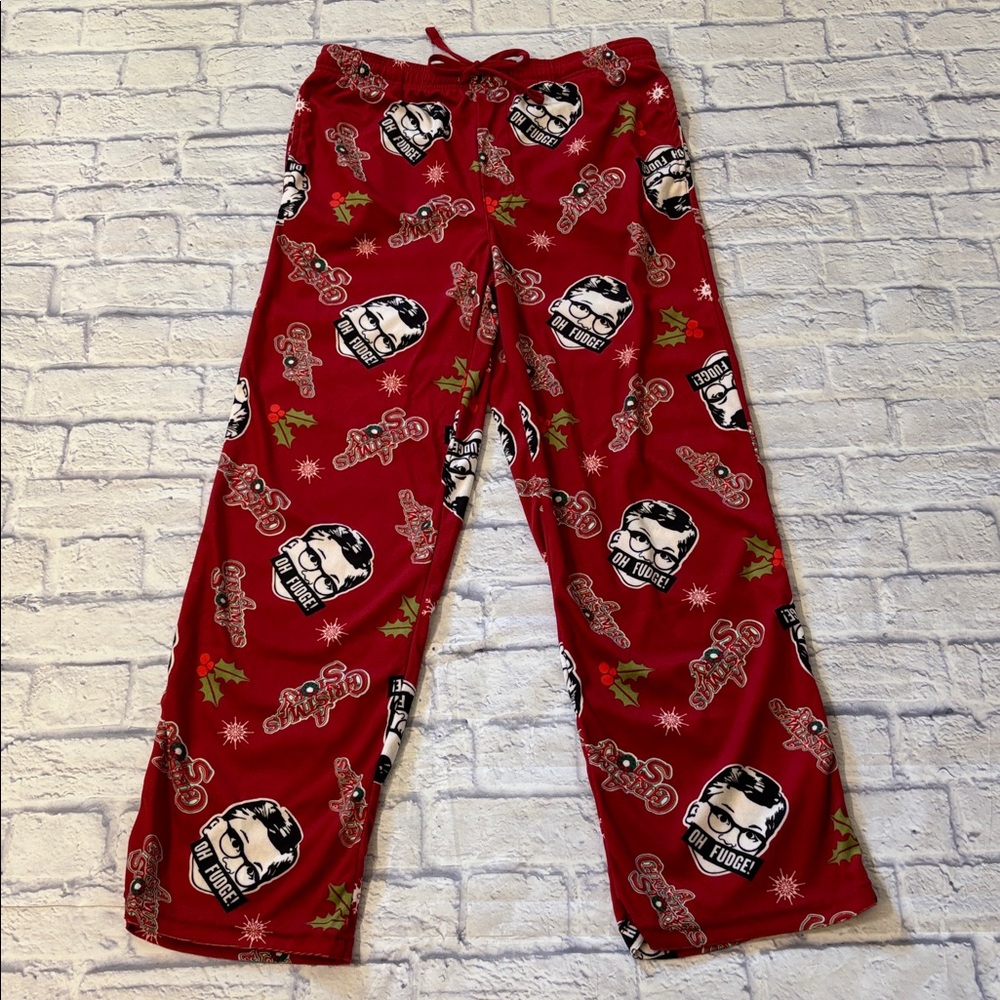 A Christmas Story Red Fleece Lounge Pants Soft Sleep Bottoms Size Large NWT